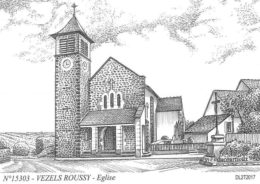 N 15303 - VEZELS ROUSSY - église